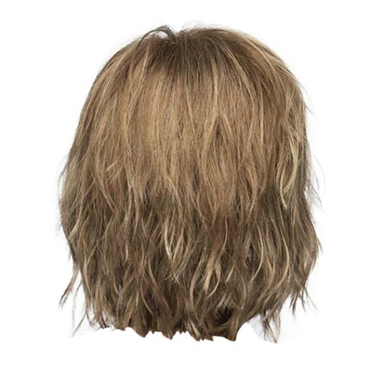 Women Short Curly Wig with Bangs Natural Heat Resistant High Temperature Fiber Ladies Messy White Brown Synthetic Hair
