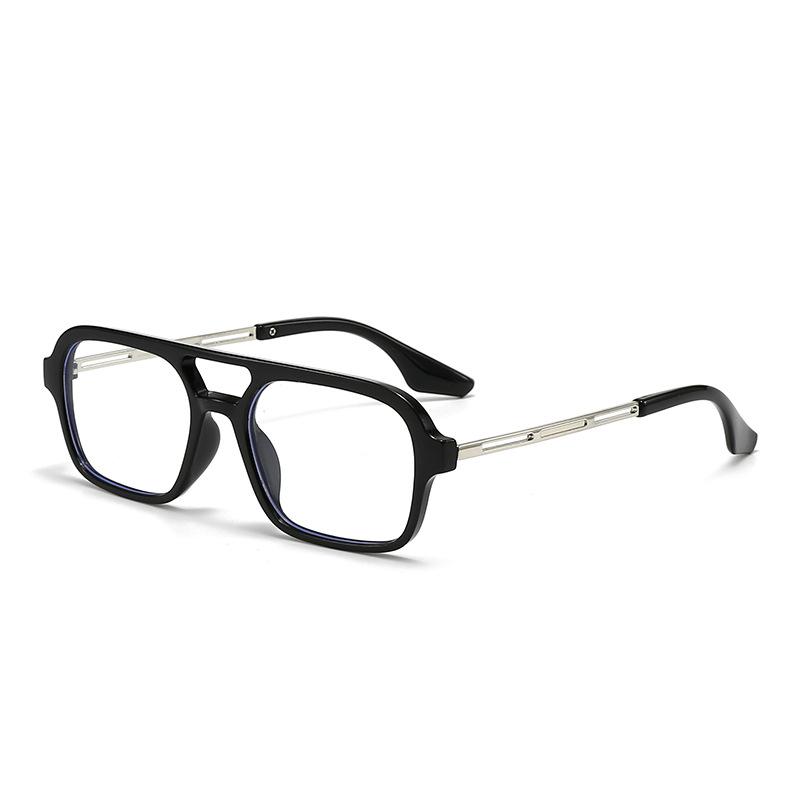 

Квадратные солнцезащитные очки с двойной перекладиной, трендовые солнцезащитные очки с металлическими дужками, женские ретро литературные очки-авиаторы в гонконгском стиле