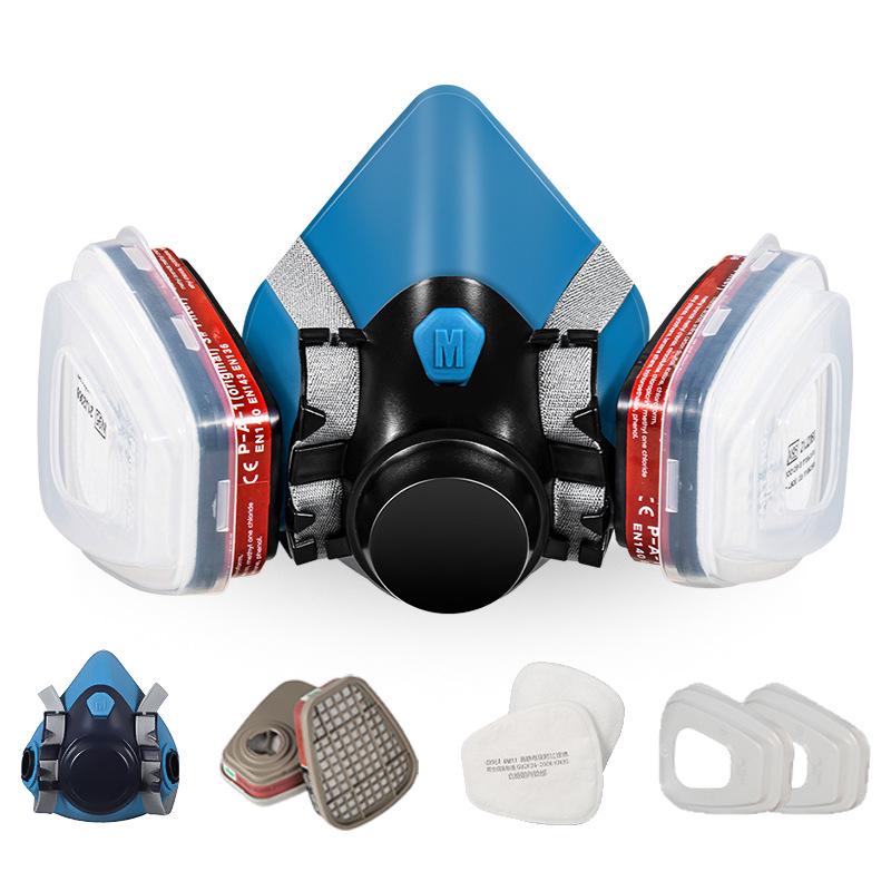 Toxic Smoke Half-Face Mask for Pesticide, Spray Paint, Chemical, Dustproof, and Firefighting Protection