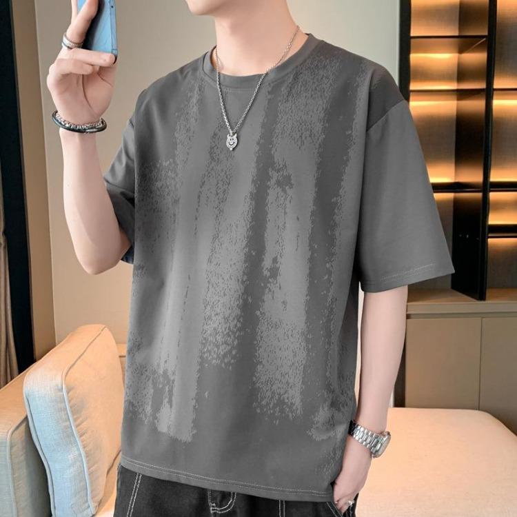 Fashionable Printed Loose Casual Mens T Shirt Short Sleeve Top