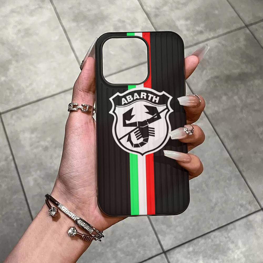 A-AbarthS-S LOGO Soft Corrugated Transparent Phone Case For IPhone 17 15 16 11 12 13 14 Pro Max Plus Pro