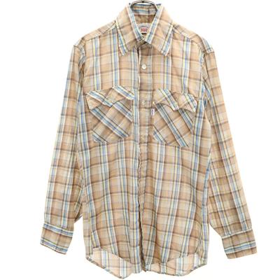 70s 80s Made In USA Vintage Check Pattern Long Sleeve Shirt S Men's Used