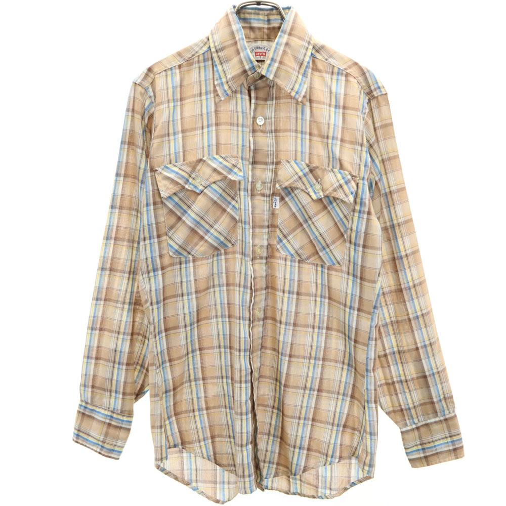 

Levi s 70s 80s Made in USA Vintage Check Pattern Long sleeve shirt S Men s Used
