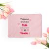 Do You Want To Be My Witness French Print Makeup Bag Female Neceser Toiletry Storage Linen Zipper Bags Wedding Gift for Witness