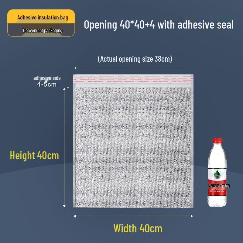 Selbstklebender Verschluss Aluminiumfolie Isolierte Tasche zur Kaltlagerung: Ideal für Kuchen, BBQ, Meeresfrüchte und zum Mitnehmen.