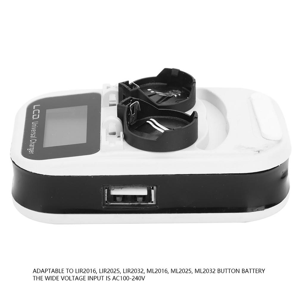 2 Stück Ladegerät Wiederaufladbar LCD-Anzeige für LIR2016 LIR2025 LIR2032 Knopf Lithium-Batterie