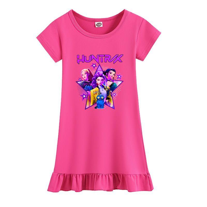 Cute Kpop Witch Hunt Dress for Children, Fashionable and Cozy Sleeping Dress for Summer Girls
