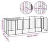 VidaXL Chenil Noir 330x110x110 cm Acier Cage pour Chien Chiots Extérieur 150782