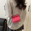 Korean Ins Cute Girl Bow Bag Women's Simple Fashion Small Square Bag Casual Niche Messenger Bag