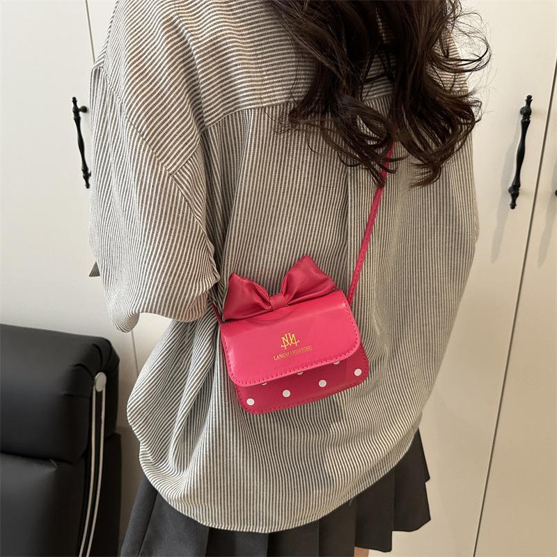 Korean Ins Cute Girl Bow Bag Women's Simple Fashion Small Square Bag Casual Niche Messenger Bag