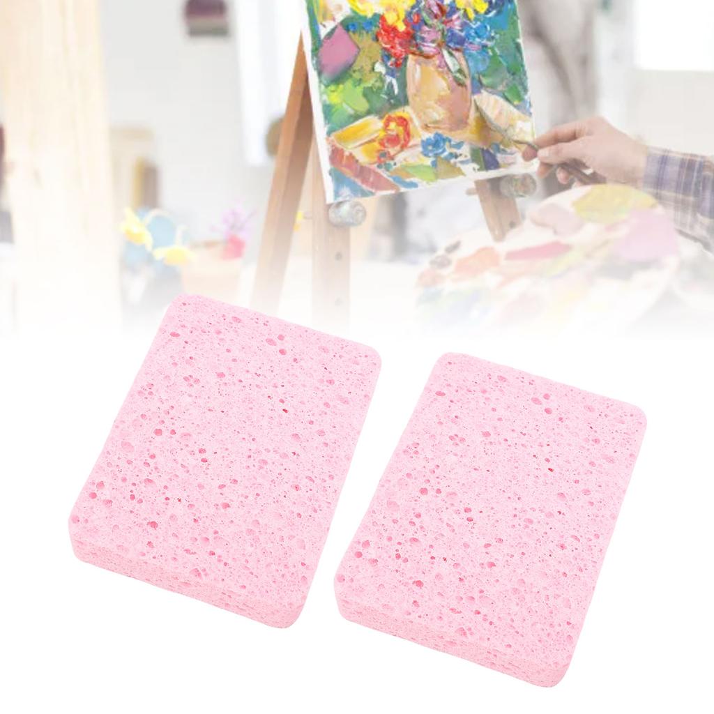 2PCS Rectangle Artist Sponges High Elasticity Reusable Portable Art Water Absorbent Sponge with Storage Box for Painting