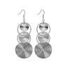 European and American Multi-Layer Hollow Metal Geometric Tassel Earrings