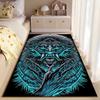 "Dark Monster Design Carpet with Blue Neon Claws and Intricate Patterns" Suitable for use as an anti-slip for living room bedroom sofas