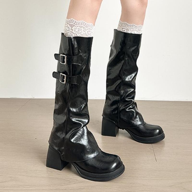 Fashion High Heels High Boots Women Platform Chunky Shoes Designer 2025 Winter New Sexy Party Fashion Chelsea Motorcycle Boots Pumps