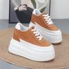 Fashion 10CM Synthetic Genuine Leather White Luxury Designer Sneaker Women Autumn Spring Cowboy Platform Wedge High Brand Shoes