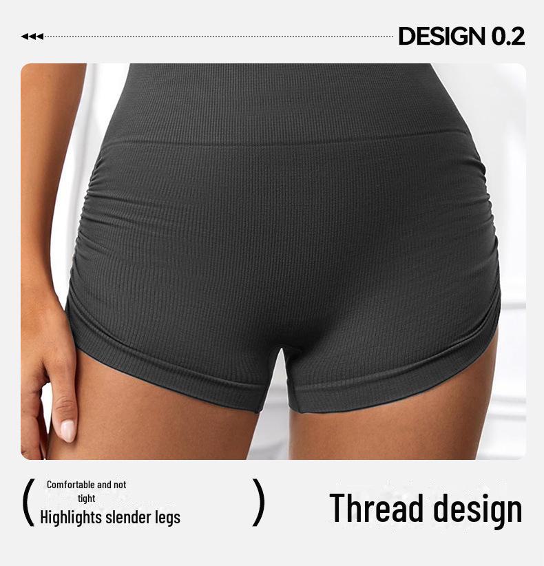 Pantaloni scurți de yoga cu talie înaltă, rezistenți la riduri: Colanți de fitness elastici, respirabili, cu uscare rapidă, pentru ridicarea șoldurilor, de trei sferturi