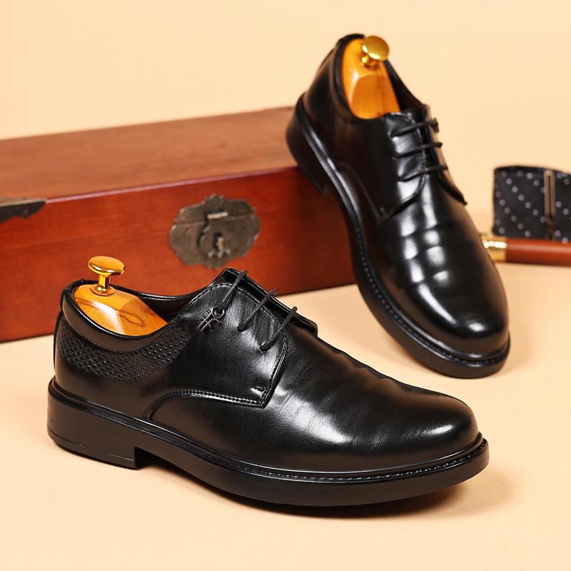 

MEN S dress shoes fashion elegant formal wedding shoes men slip on office Oxford shoes JZ-9801 44 чёрный
