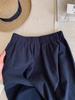 Ultra-Comfortable Dark Blue Cotton & Linen Elastic Waist Summer Pants for Women