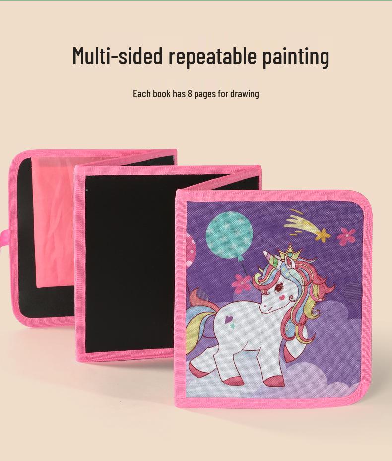 Portable Eco-friendly Children's Drawing & Doodle Board - Foldable, Waterproof & Wipeable 