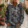 Women's Striped Long Sleeve Hoodie with Pocket and for Casual Wear