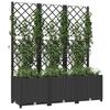 Vidaxl Garden Planter With Trellis, Black, 120X40X136 Cm, Pp