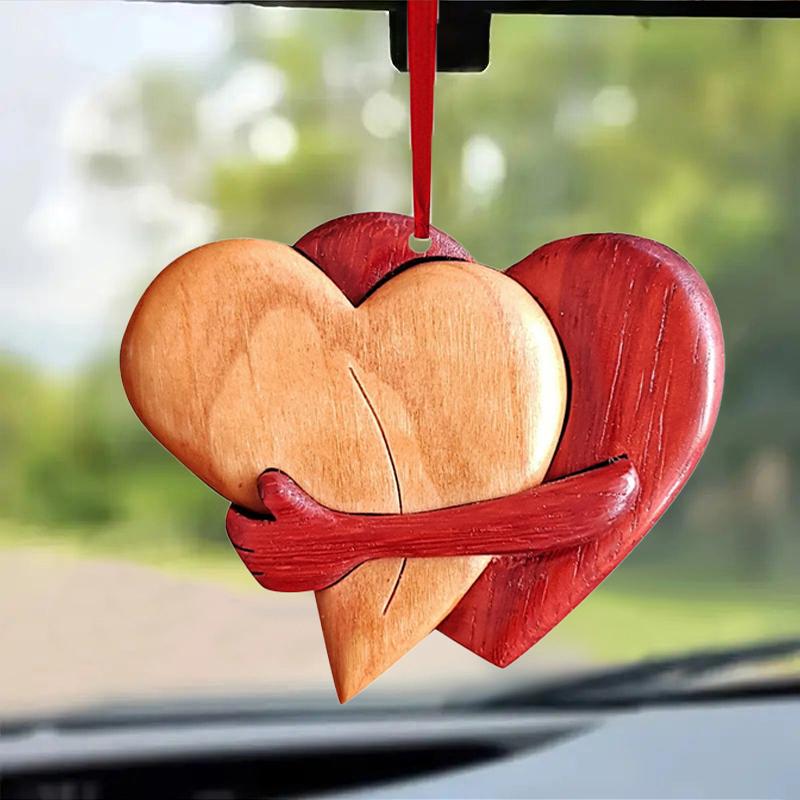 1/4 Pcs Valentine's Day Love Pendant Acrylic 2D Heart-shaped Hanging Decoration Backpack Car Romantic Decor Love Crafts Gift