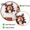 DIY Christmas Wall Scene Reindeer Decal, 3D Hole Illusion Red Nose Rudolph Sticker, Elk Window Clings Peel And Stick Waterproof PVC Decor for