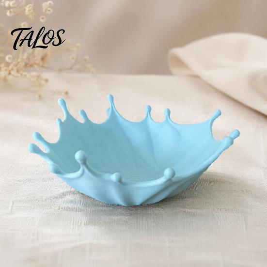 Entryway Table Decor 3D Printed Jewelry Tray for Rings Earrings Bracelets, Ocean Splash Office Desk Organizer Trinket Dish, Decorative Desktop