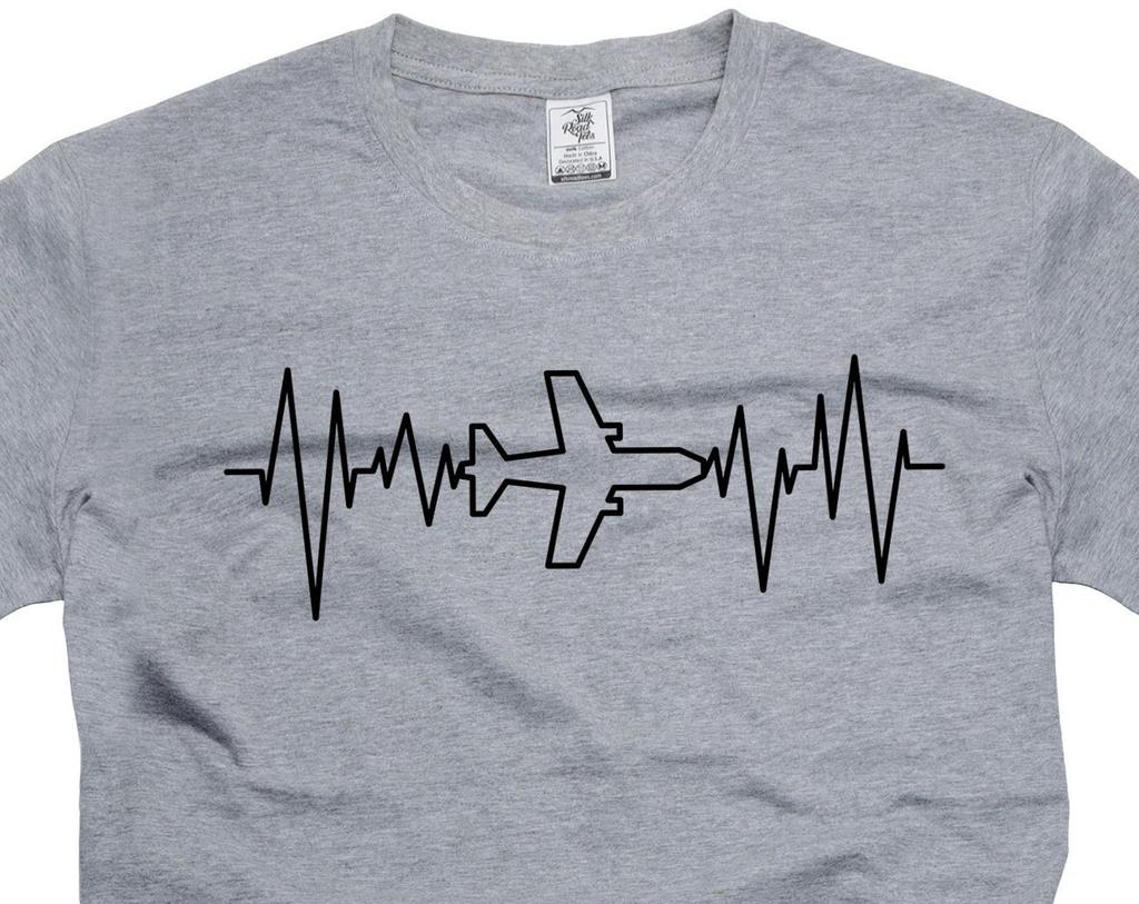 Mens Pilot Heart Beat T-Shirt Aviation Gifts Aviation Heart BeaT-Shirt Pilot Gifts Pilot Birthday Christmas T-Shirts Airplane Plane Shirts