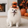 Comfortable Dog Hat Halloween Cat Top Hat, Orange with Adjustable Strap, Breathable Headwear Black Spider for Small Dogs Festive Party Costume