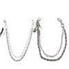 Handmade Double Layer Beaded Trouser Chain Fashionable Bilayer Clamp Beads Biker Chain Unisex Accessory for Party