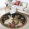 Rabbits Round Area Rug,Carpet Rug for Living Room Bedroom Sofa Playroom Decor,Non-slip Floor Mat