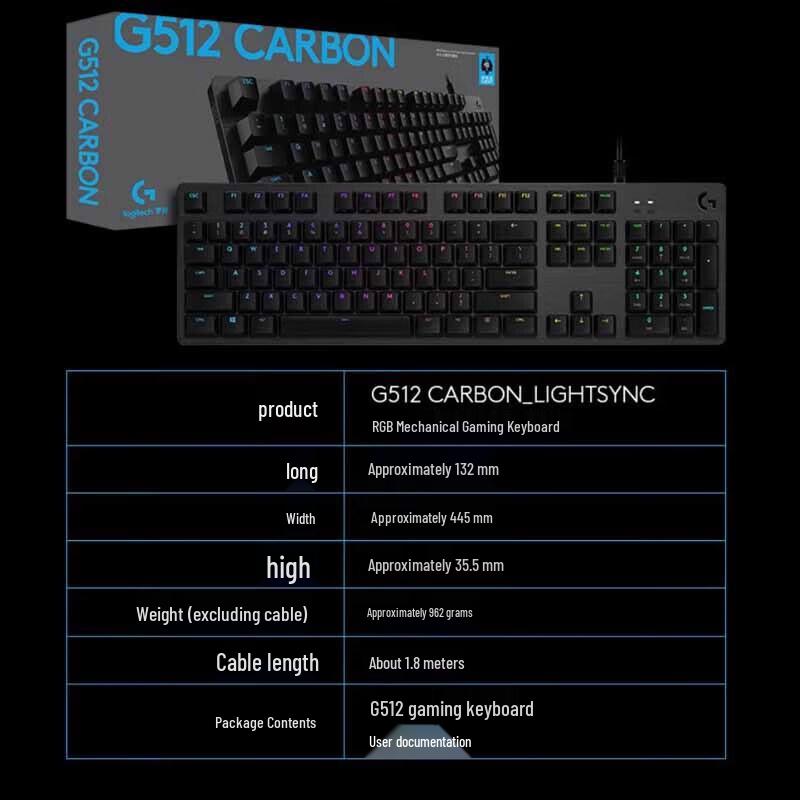 Logitech G512 CARBON RGB Mechanical Gaming Keyboard