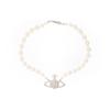 Fashion Versatile Trendy Pearl Necklace Women Necklace Silver 63010106-02P104