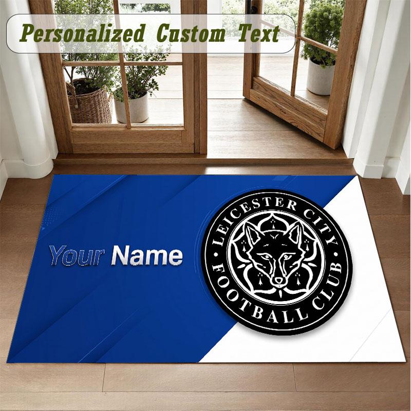 Crystal Velvet Square Rug Custom NameLeicester City Pattern Non Slip Home Floor Decor Rug