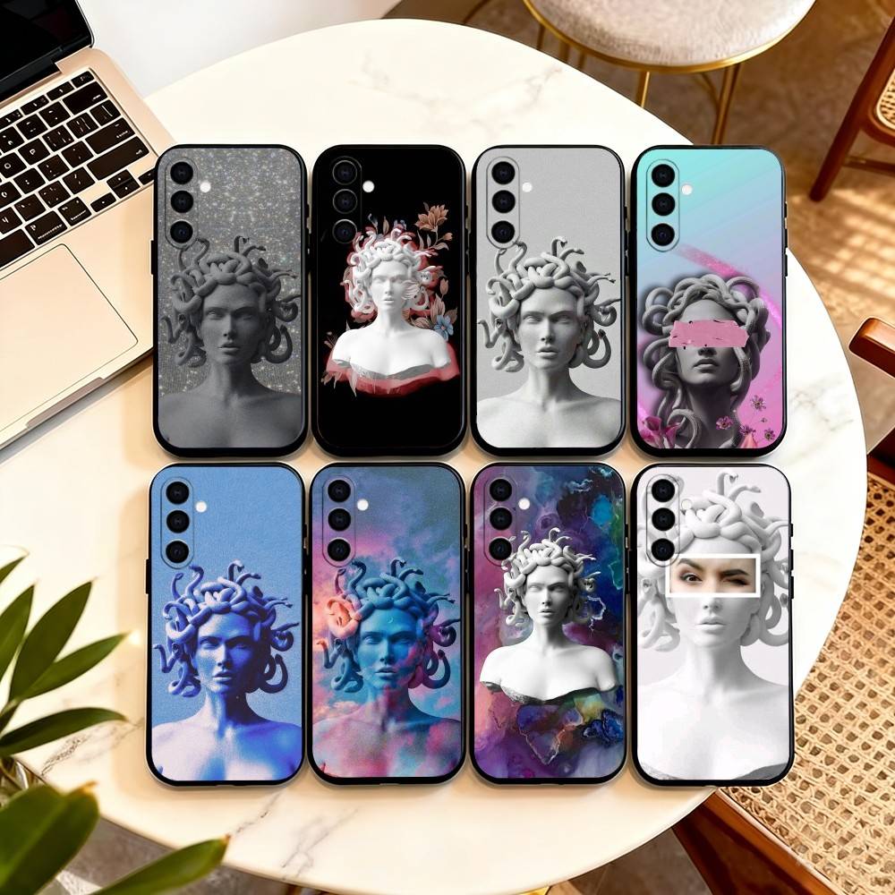 Medusa Greek M-Mythology Phone Case Black Silicone Soft For Samsung Galaxy A73,A72,A71,A70,A53,A52,A51