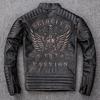 Kurtka motocyklowa Vintage w rozmiarze chińskim Czaszka 100% skóra bydlęca Slim Fit męska skórzana kurtka Zniszczona kurtka motocyklowa zimowa M203