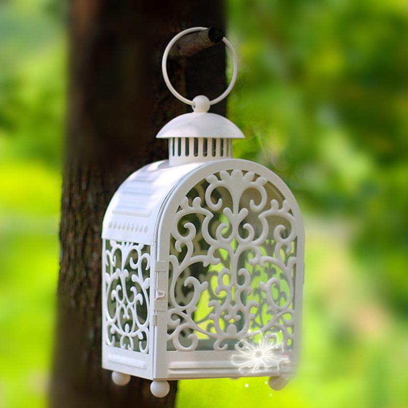 Hollow żelazny świecznik latarnia świecznik na tealighty ozdoba dekoracja ślubna domu