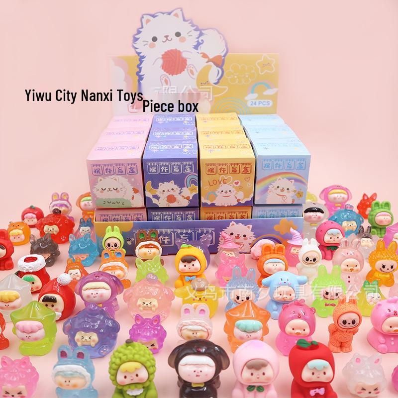 

24-Piece Blind Box: Cute Bean Figure Toys for Kids - Desktop Car Ornaments & Birthday Gifts