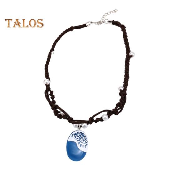 

Ожерелье со звездой и ракушкой для девочек, ожерелье для ролевых игр принцессы, нарядный аксессуар для женщин, подарок на день рождения синий