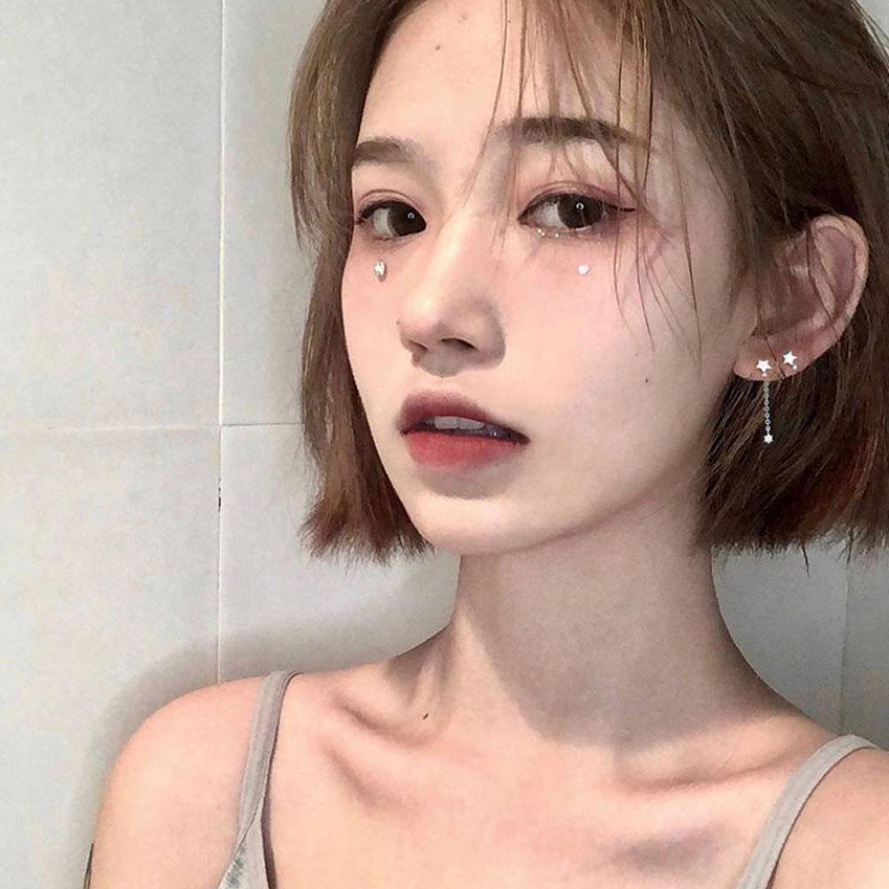 Geometric Star Asymmetry Tassel Party Jewelry Drop Earrings Fashion  Accessories Stud Earrings