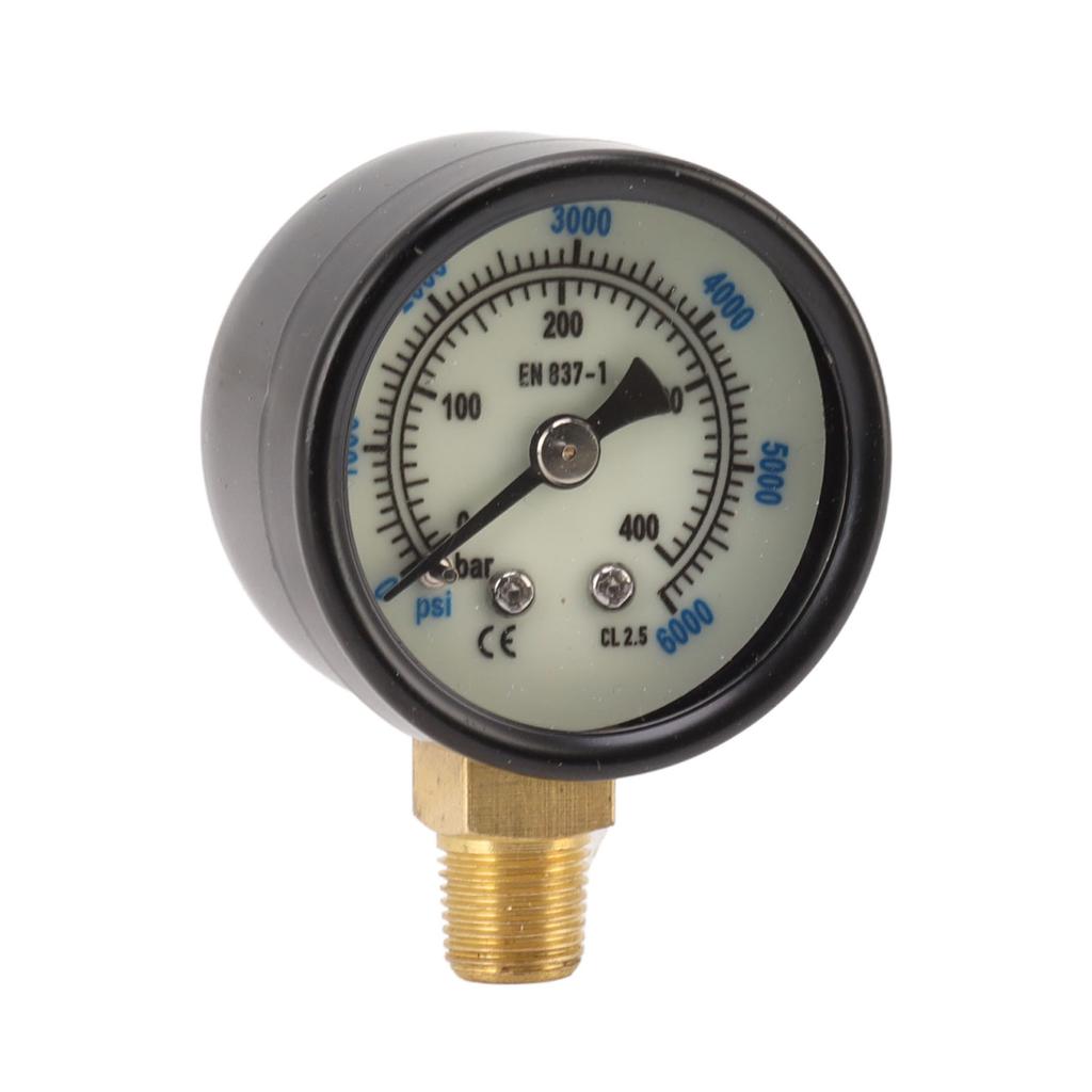 6000psi Dual Scale Pressure Gauge 1 8 Npt Connection Pressure Gauge Suitable For CO2 Aerated Bottle