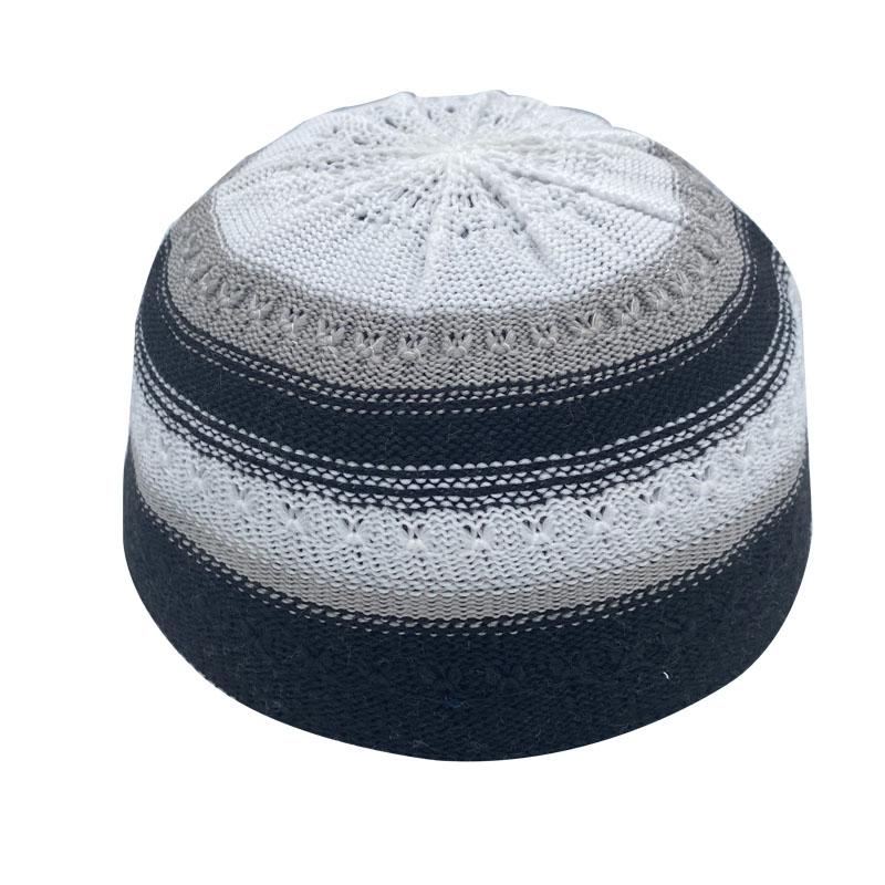 Вязаная шапка-бини Турецкая Мусульманская Мужская Женская Исламская Шапка Куфи Дышащая Шапка для Молитвы Саудовская Аравия Черная Белая Мужские Шапки-Бини
