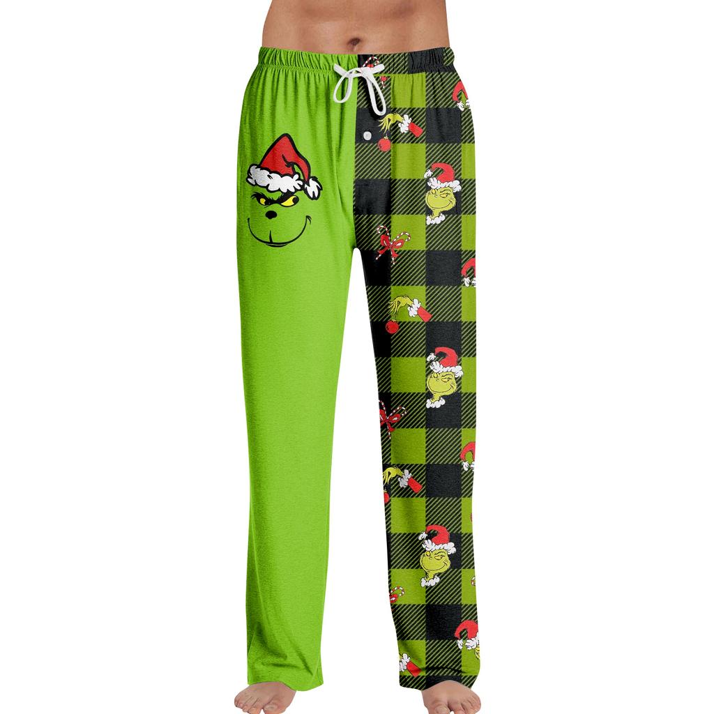 Men's Fashion Loose Christmas  Festival Printed Casual Pants Home Pajama Pants