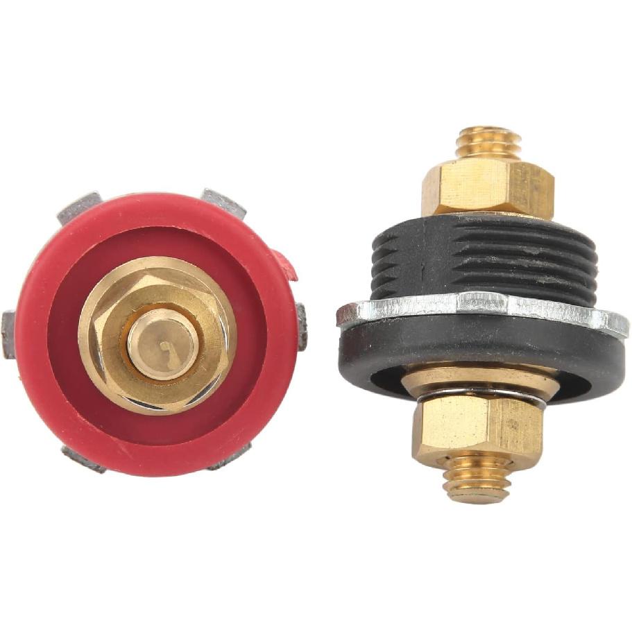 Battery Terminal Connector, Pack of 2 3/8in Thru Panel Battery Terminal Connector 250A Positive Negative Junction Stud Post for Cars RVs Ships Yachts