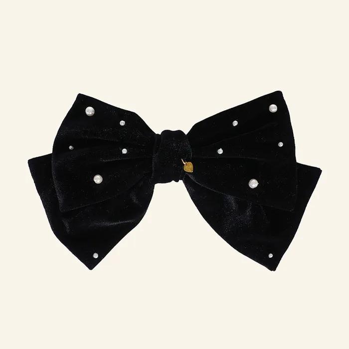 Pearl velvet ribbon pin #G017