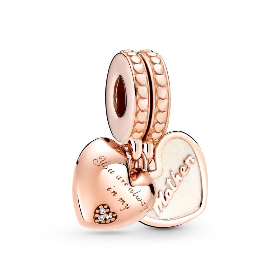 Sparking Rose Gold Charm Beads Dangle Fit Original Snake Copper Bracelet Necklace Beads For Diy Jewelry Women Gift