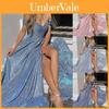 Elegant Sequin Dress With Slit For Summer Party And Evening Wear