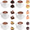 Topperfun Miniature Food Coffee Cup Set 24 Pieces 1:12 Scale Dollhouse Fake Cakes 12 Cups 6 Saucers 6 Resin Ceramic Multi-Color Display