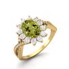 Princess Diana 8X6mm Oval Peridot 925 Sterling Silver Gold Vermeil Solitaire Women Wedding Ring